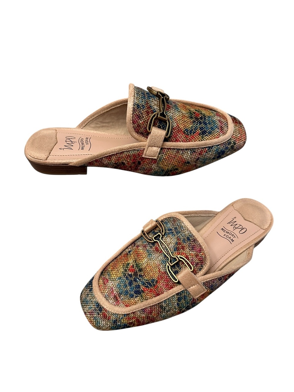 Impo Blakely Slip On Flat Mules Moc Toe Woven Sunset Floral Tapestry Women's 7.5